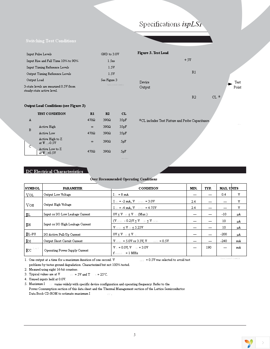 ISPLSI 1048EA-100LQ128 Page 5